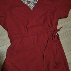 Red Scrub Top 