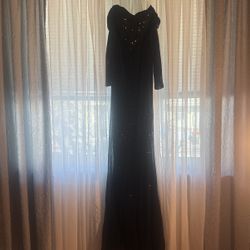 Fashion Nova Black Sequined Floor Length Gown