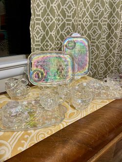 12 Piece Federal Glass Yorktown Snack Set