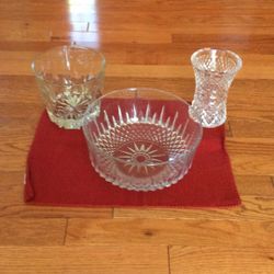 Crystal Vase (vintage 1960’s. Glass Bowl ) Collect Vintage Glass ,princess House 
