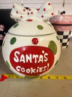 Santa's Cookies Ceramic Cookie Jar