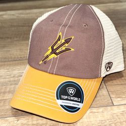 Arizona State Sun Devils Logo Adjustable Maroon Top Of The World Trucker Hat