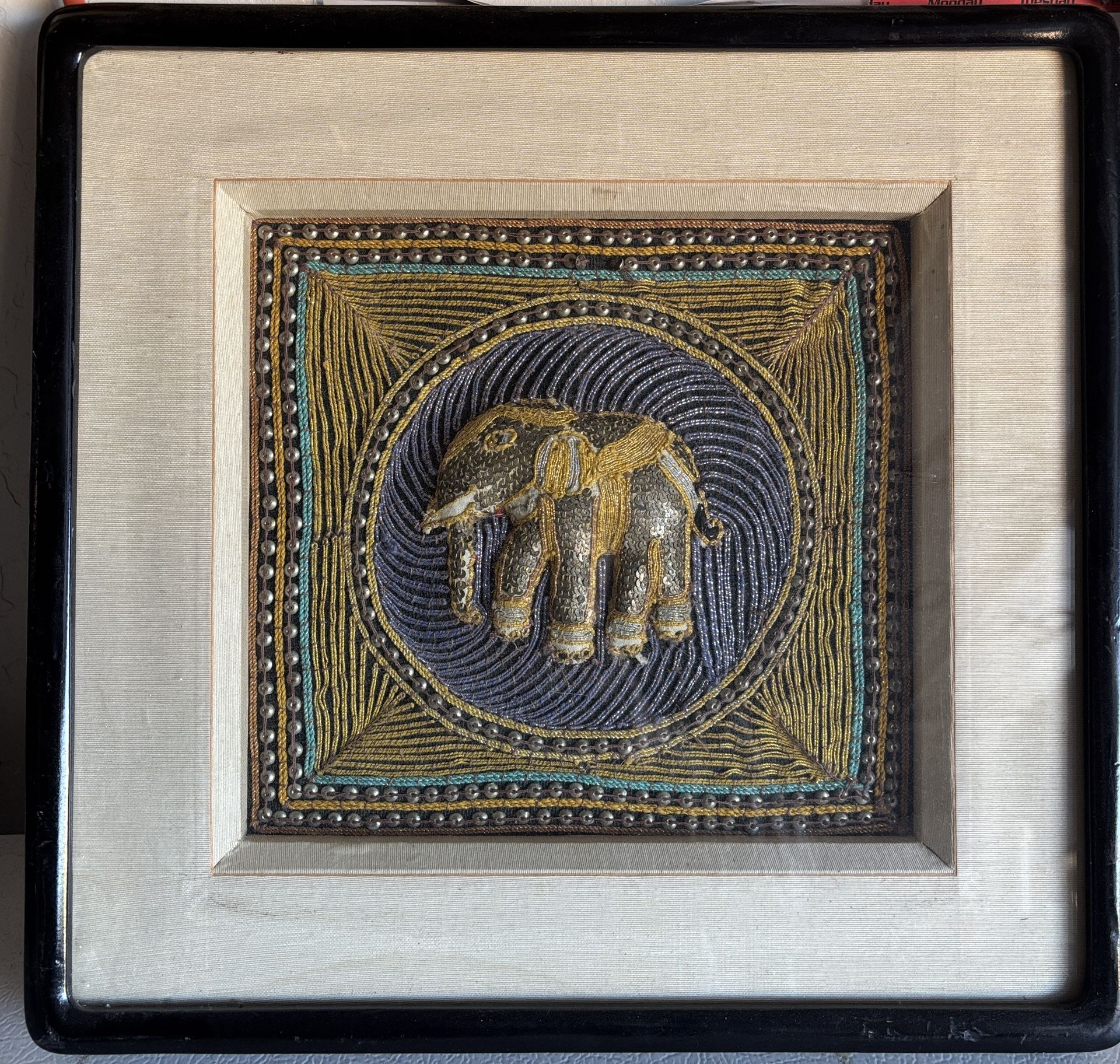 Malaga Burmese Embroidered Tapestry Elephant