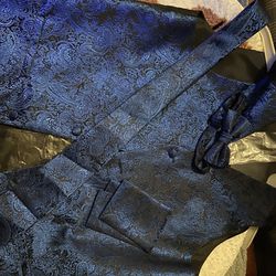 Boy S Large 4 Pc Vest Set  Royal Blue With Black ❤️‍🩹