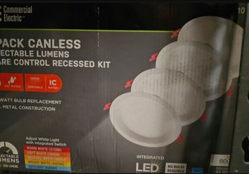 Commercial Electric 6" 3000K-5000K LED Recessed Cieling Light (4-Pack