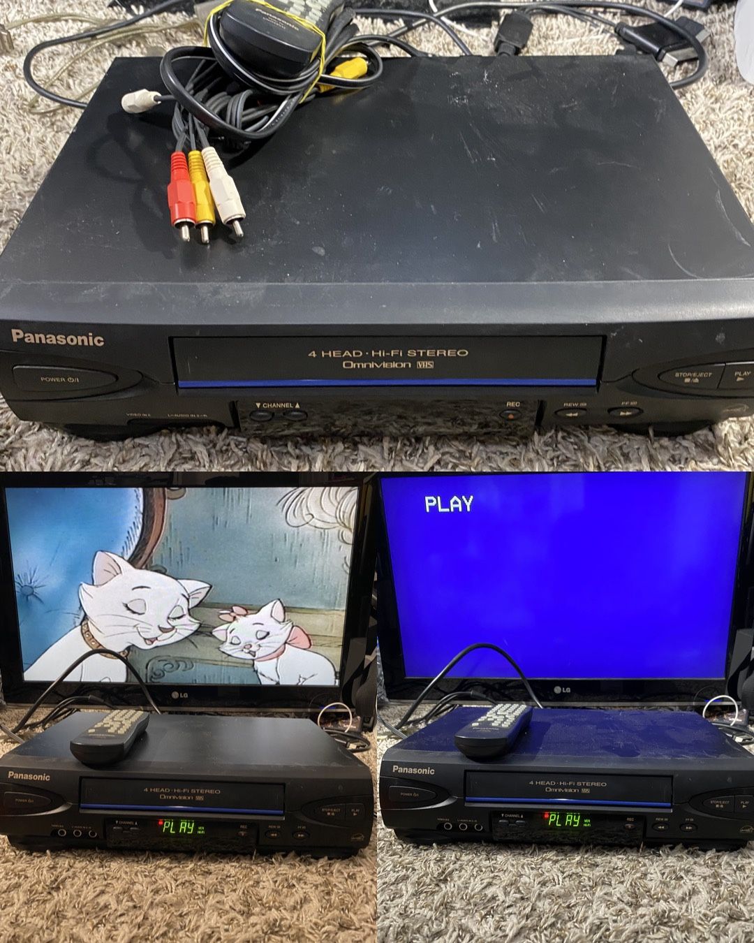 Panasonic PV-V4522 VCR 4 Head Omnivision VHS VCR Player W/ Remote Tested Genuine