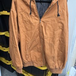Vintage Polar King Size Fleece Quilted Canvas Workwear Hooded Jacket Men's 3XL