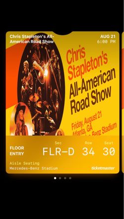 Chris Stapleton Floor Seats for Aug 21