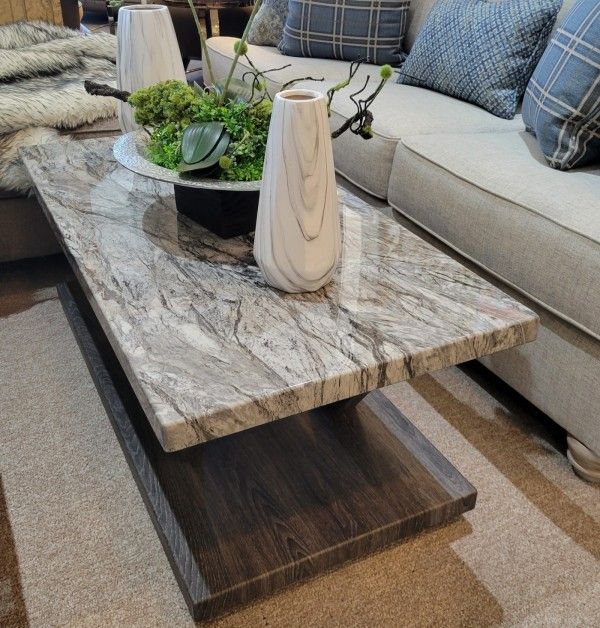 Faux gray marble top