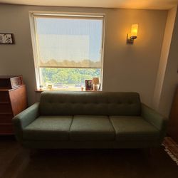 Green mid-century modern sofa