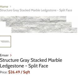 Split Face - Gray Stacked Marble Ledgestone