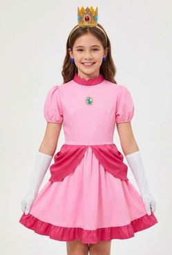 Girls size 11-12 yrs Princess Peach Costume Set