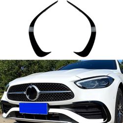 Front Bumper Side Spoiler Trim For Mercedes Benz C-Class W(contact info removed)+ Gloss Black