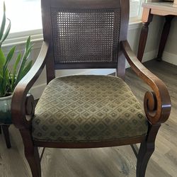 Wood Chair With Caned Back