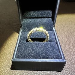 Yellow Gold 2.5 Ct Natural Diamond Eternity Wedding Band Ring