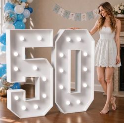 Large 4 FT Light-Up “50” Marquee Numbers – 50th Birthday - LOCAL PICKUP ONLY