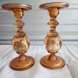 2 Glass Candle Holders