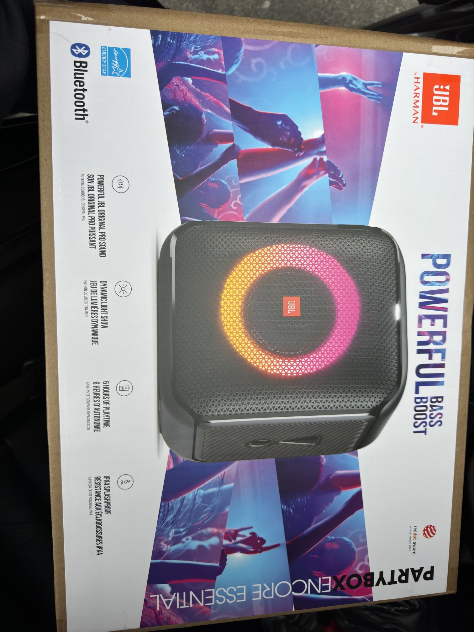 JBL Partybox Encore Essential: 100W Sound, Built-in Dynamic Light Show, and Splash Proof Design, Black