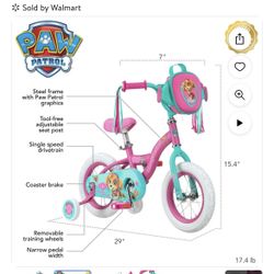 Paw patrol Training Wheel Bike 12’’ 2-5 Years Old 