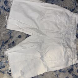White Jean Shorts