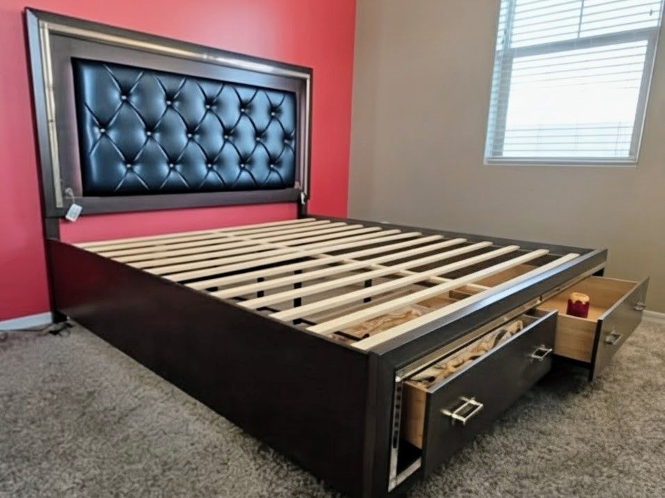 Titanium King Storage Bed frame