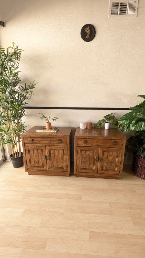 Vintage MCM Wood Nightstands