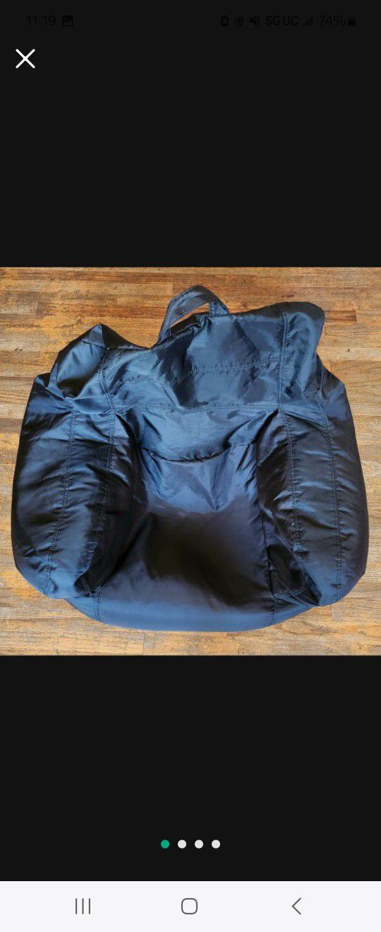 Big Joe Bean Bag Chair With Drink Holder And Pocket, Black Smartmax, 3ft