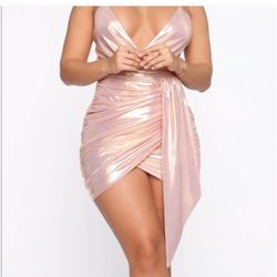 metallic mini dress 