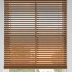 Classic Value Pecan Room Darkening Faux Wood Blinds with 2” 45”x60” Have 3