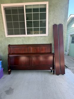 California King Cherry Sleigh Bed frame