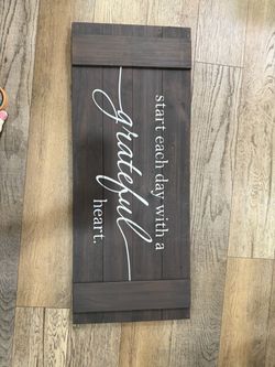 Farmhouse Wood Wall Sign Grateful Heart