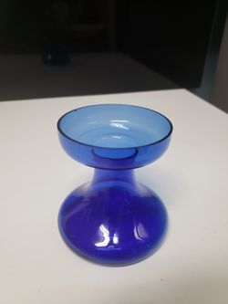 Vintage 60s Ingrid Glaser Hooper Turquoise Glass Vase 