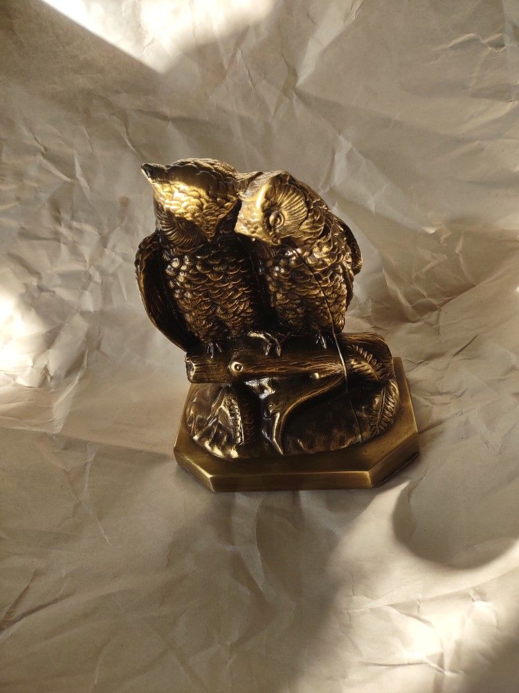 OWLS STATUE PAIR BRASS