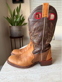 Double H Mens Western Leather Boots Embroidered Buckaroo Style Workwear 8.5D