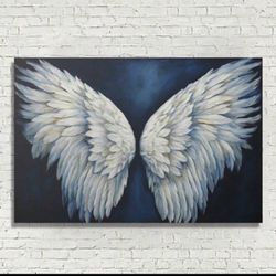 1pc, Angel Wings Wall Art,  Poster Wall Art, Retro Art Home Decor, Living Room Painting, Bedroom Decoration Painting, 50*70cm (19.7*27.5in) Unframed