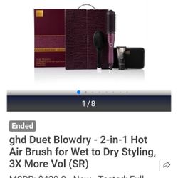 ghd
ghd Duet Blowdry - 2-in-1 Hot Air Brush for Wet to Dry Styling, 3X More Volume, More Shine, and Frizz-Free Finish - Quiet Styling, Heated Bristles