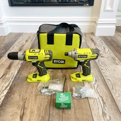 Ryobi ONE+ 18V Cordless 2-Tool Combo Kit with Drill and Impact Driver Lot 