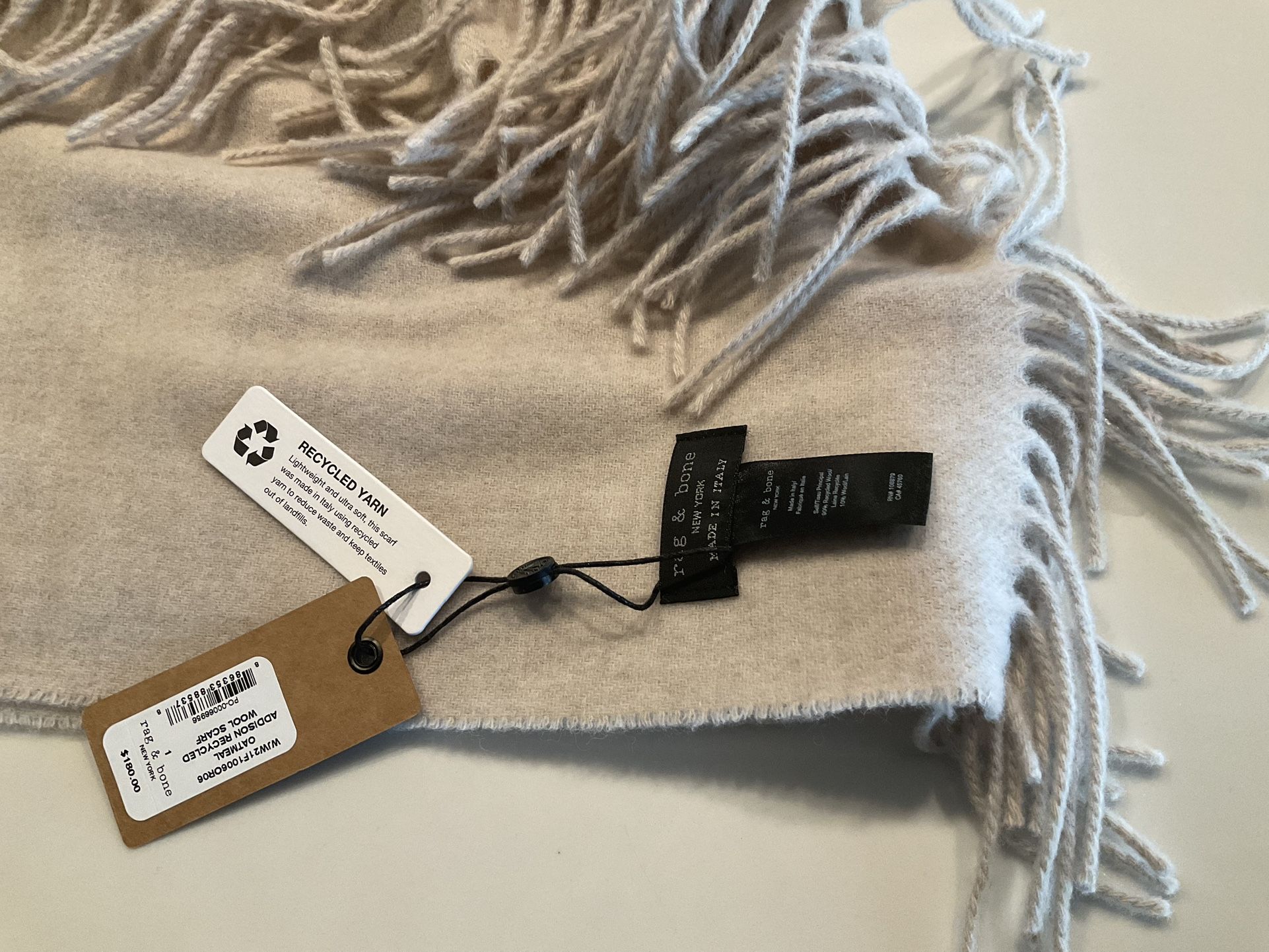 Rag & Bone Oatmeal Addison Recycled Scarf