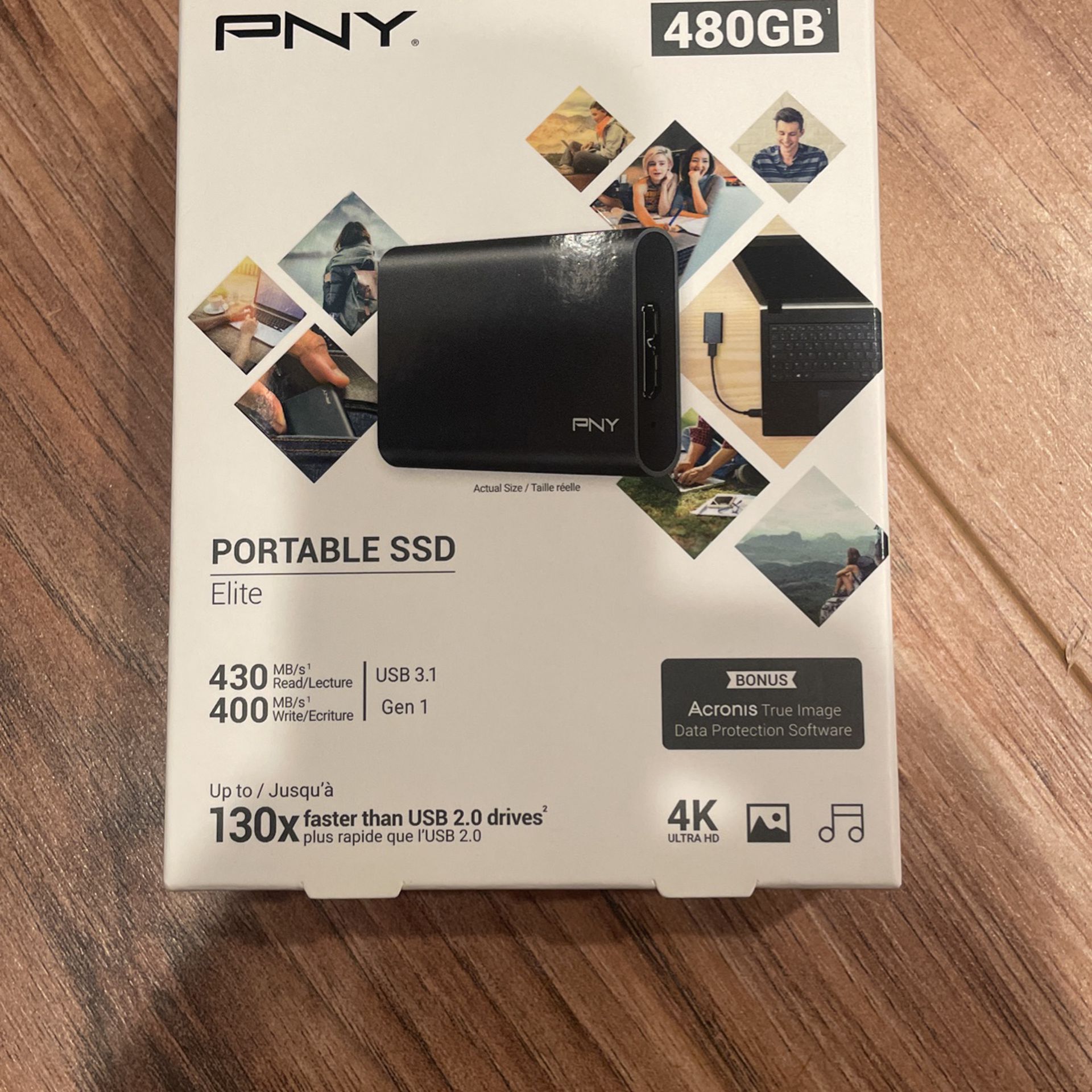 PNY 480GB Portable SSD Elite External SSD USB 3.1 