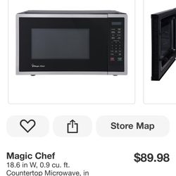 900 WATT MAGIC CHEF  STAINLESS MICROWAVE NEW