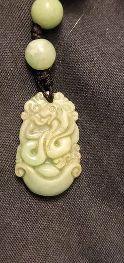 Hand Carved Jade Pendant Keychain Carving 