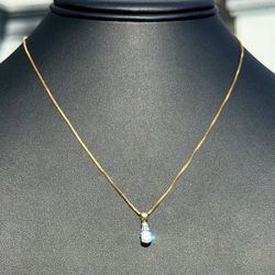 Jewelry 14k solid Yellow Gold box link 16.75” VS 0.36CTW diamond Chain necklace 3.34 grams 0.85mm
