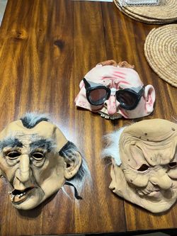 NEW HOLIDAY/ HALLOWEEN MASKS/ WAS $60 FOR ALL 3/ NOW $27 FOR ALL 3/ OR $10 EACH