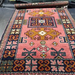 Antique Kozak Afghan Hand Knotted Carpet  