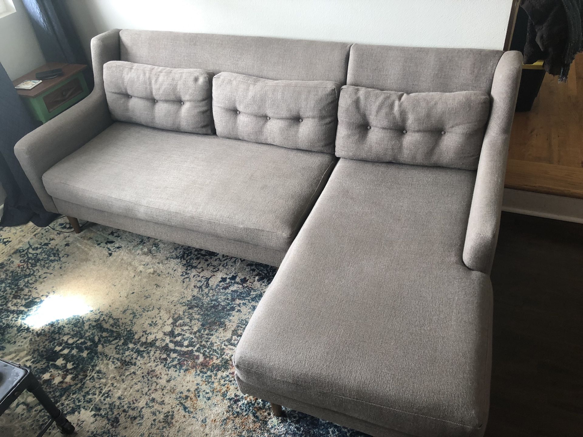 West Elm Crosby Mid-Century 2-Piece Left Chaise Sectional