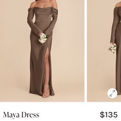Birdy grey matte satin mocha maya dress