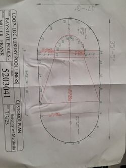 In ground pool liner for a pool 36 / 17 oval.