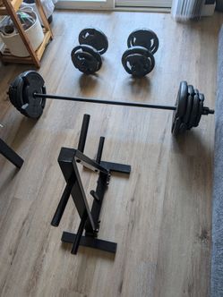 Dumbbells and Barbell (Renter Friendly)