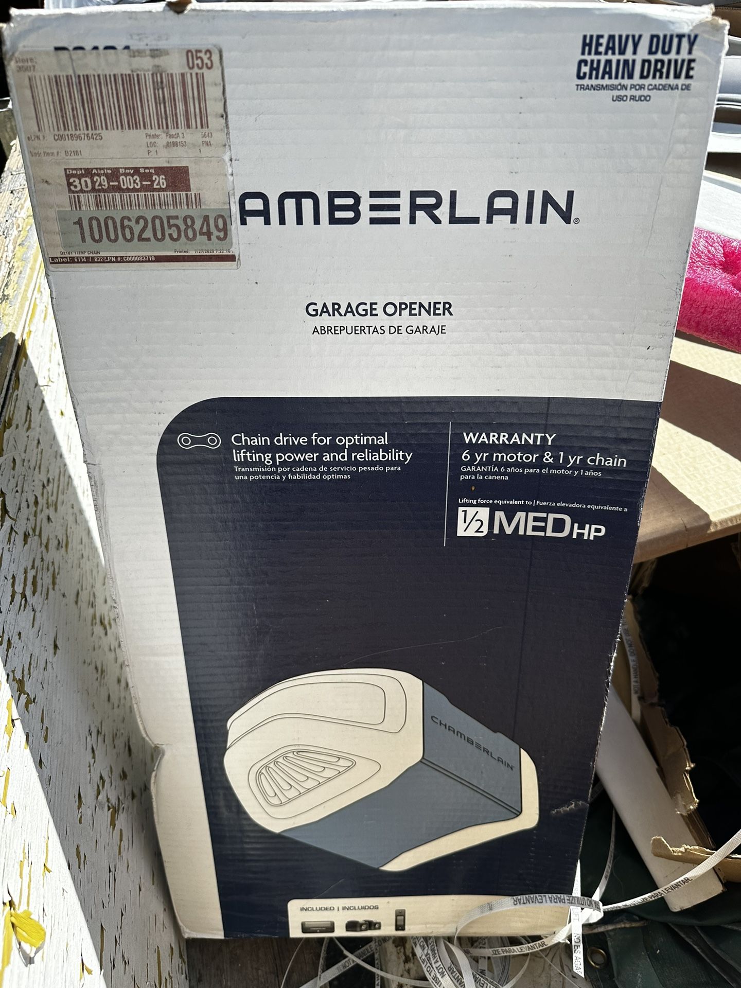 Chamberlain Garage Door Opener 1/2 Hp