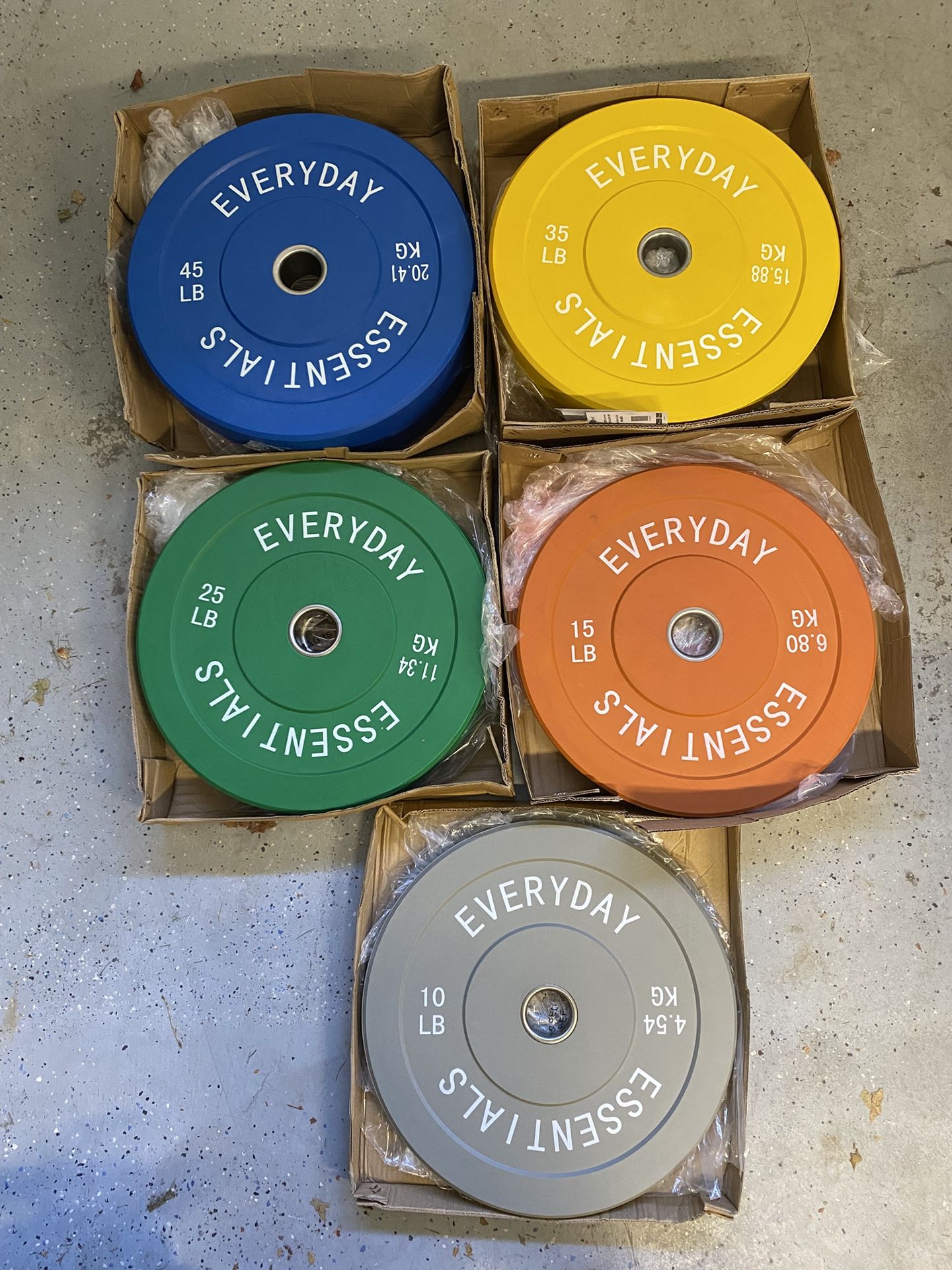 BRAND NEW Rubber Colored Bumper Plates - 260lbs